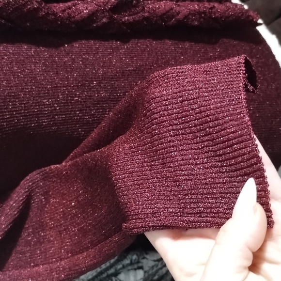 Coldwater Creek knit sweater with scarf sparkle Large - Picture 5 of 11